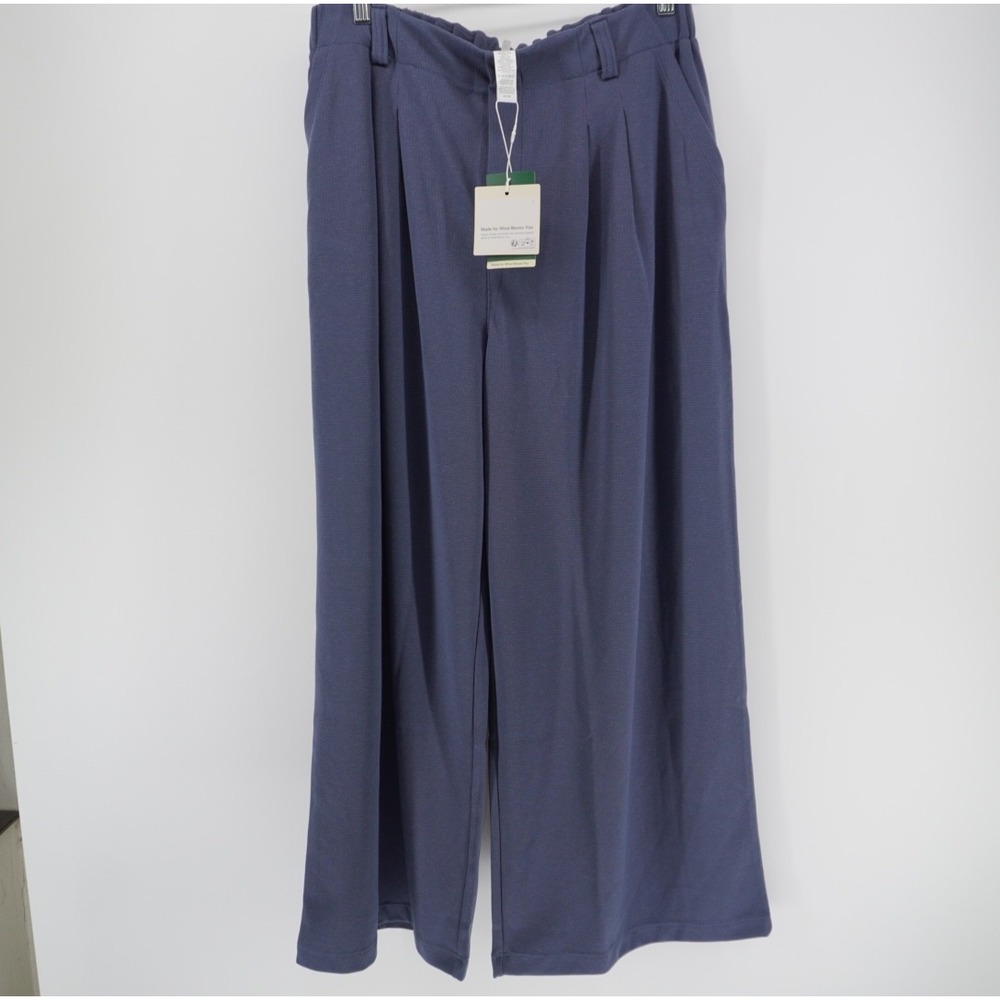 Halara Flex High Waisted Pocket Wide Leg Waffle Work Pants Large Petite NWT